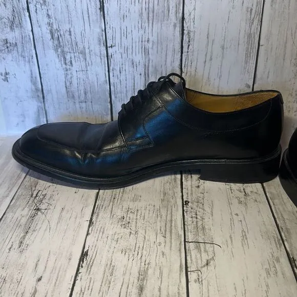 Mezlan Fiore Black Leather Lace-Up Split Toe Apron Oxford Shoes Men's 10.5 M