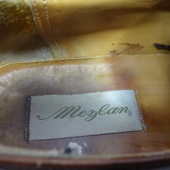 Mezlan Hudson Men's Size 10.5 M US Brown Leather Split Toe Dress Shoes Vintage