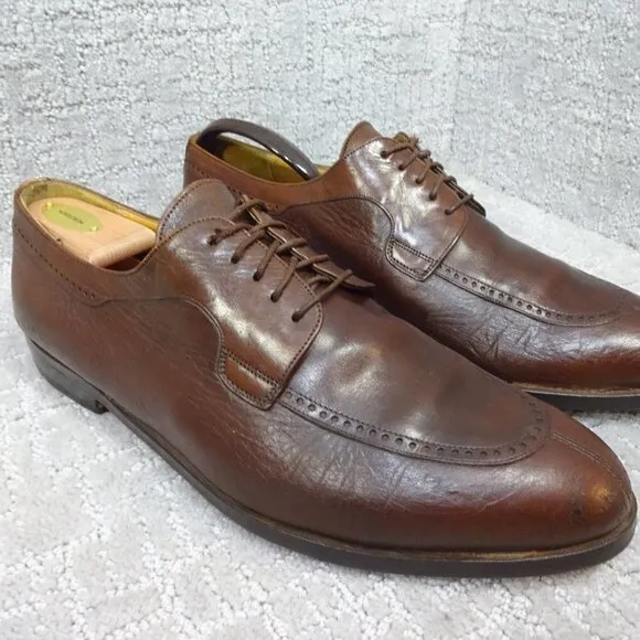 Mezlan Hudson Men's Size 10.5 M US Brown Leather Split Toe Dress Shoes Vintage