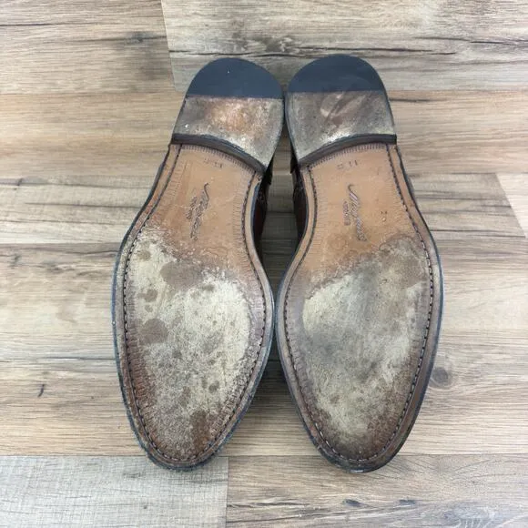 Mezlan Men's Size 11W Cap Toe Oxford Florence Brown Pebbled Leather Shoes