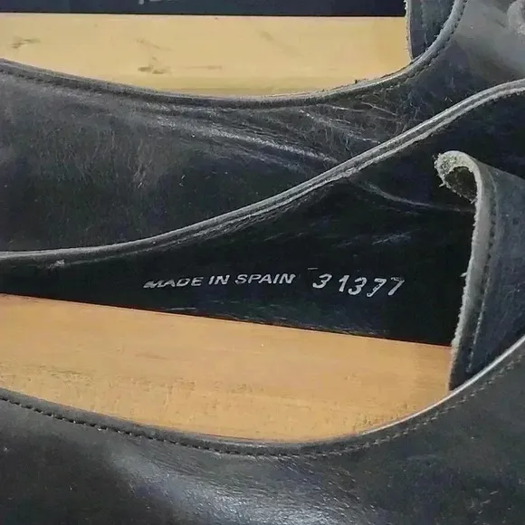 Mezlan Platinum Size 10.5 M Leather Oxford Shoes Men's Black Square Toe