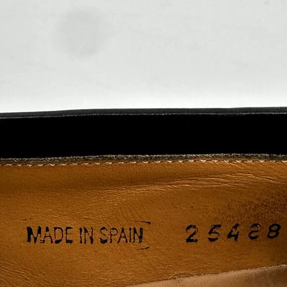 Mezlan Santander Tassel Loafer Shoes Slip On Leather Flat Heeled Black US 10