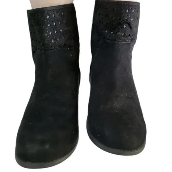 Michael Kors Boots Booties Ankle Shoes Black Vegan Leather Women's 5 WOMAN'S