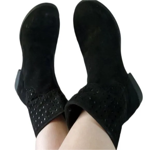 Michael Kors Boots Booties Ankle Shoes Black Vegan Leather Women's 5 WOMAN'S
