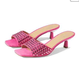Michael Michael Kors Amal Kitten sandals open square toe pink size 8.5M heel 2in