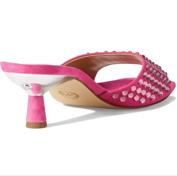 Michael Michael Kors Amal Kitten sandals open square toe pink size 8.5M heel 2in