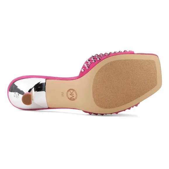 Michael Michael Kors Amal Kitten sandals open square toe pink size 8.5M heel 2in