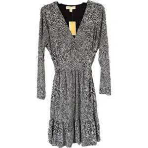 MICHAEL MICHAEL KORS Women's Dress Fit N Flair Long Sleeve Cocktail 0X Black NEW