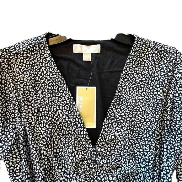 MICHAEL MICHAEL KORS Women's Dress Fit N Flair Long Sleeve Cocktail 0X Black NEW