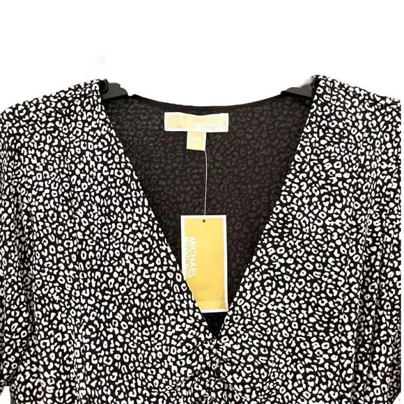 MICHAEL MICHAEL KORS Women's Dress Fit N Flair Long Sleeve Cocktail 0X Black NEW