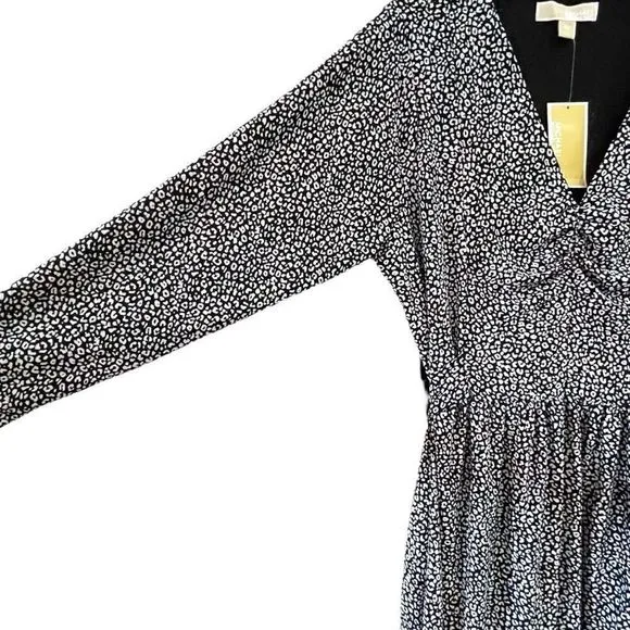 MICHAEL MICHAEL KORS Women's Dress Fit N Flair Long Sleeve Cocktail 0X Black NEW
