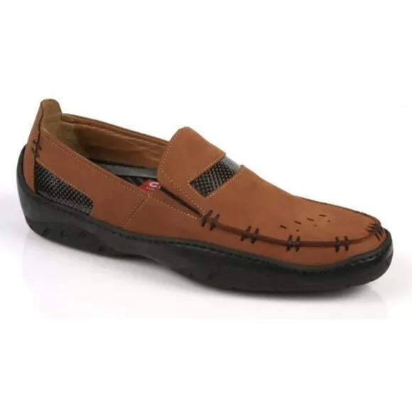 Michael Toschi Men's Mach Driving Shoes in Cinnamon Nubuck Brown