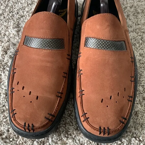 Michael Toschi Men's Mach Driving Shoes in Cinnamon Nubuck Brown