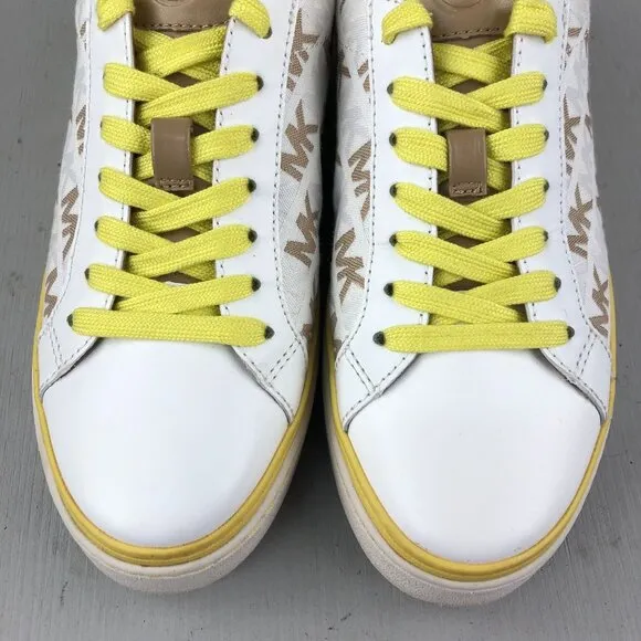 MMK Michael Kors Women's Size 6M Chapman White Brown Yellow Leather Shoes