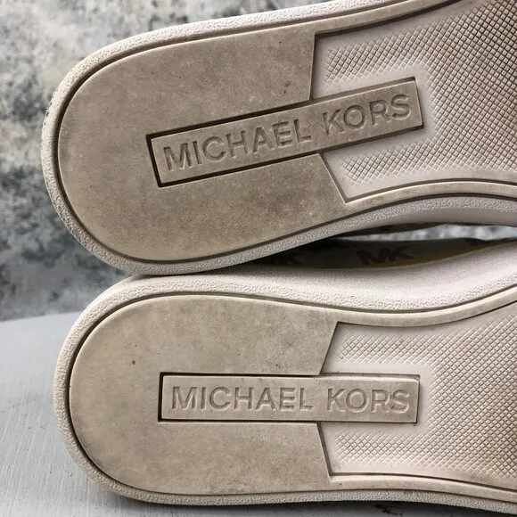 MMK Michael Kors Women's Size 6M Chapman White Brown Yellow Leather Shoes