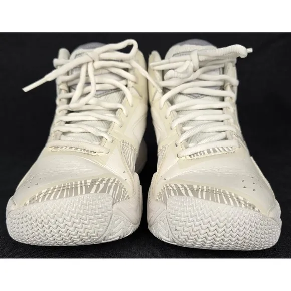 MOOLAH Girls Sz 3.5 Kicks MPB Press Break Basketball Shoe White Gray Mid Sneaker