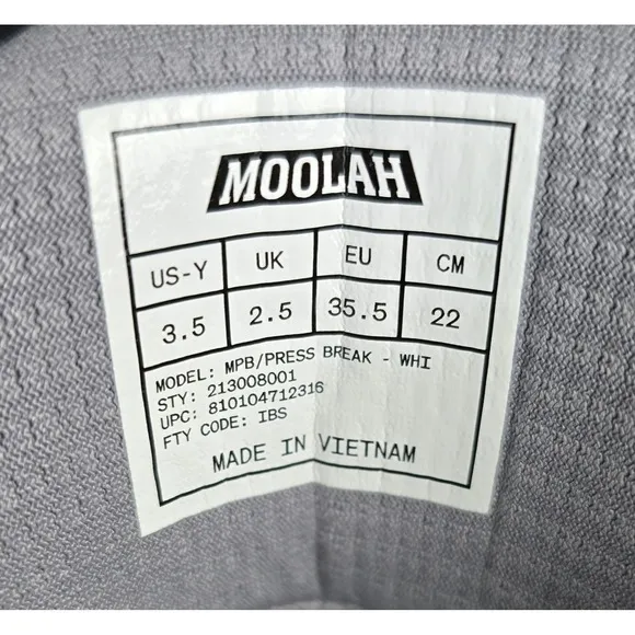 MOOLAH Girls Sz 3.5 Kicks MPB Press Break Basketball Shoe White Gray Mid Sneaker