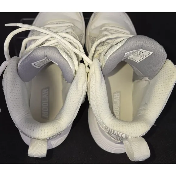 MOOLAH Girls Sz 3.5 Kicks MPB Press Break Basketball Shoe White Gray Mid Sneaker