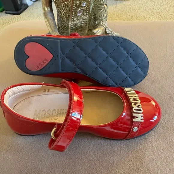Moschino Kids Red Mary Jane Shoes
