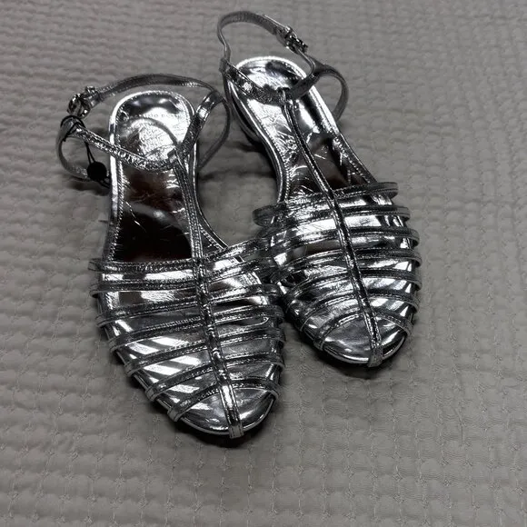 MOSSIMO DUTTI Silver Caged Sandals, Size 36, NWT