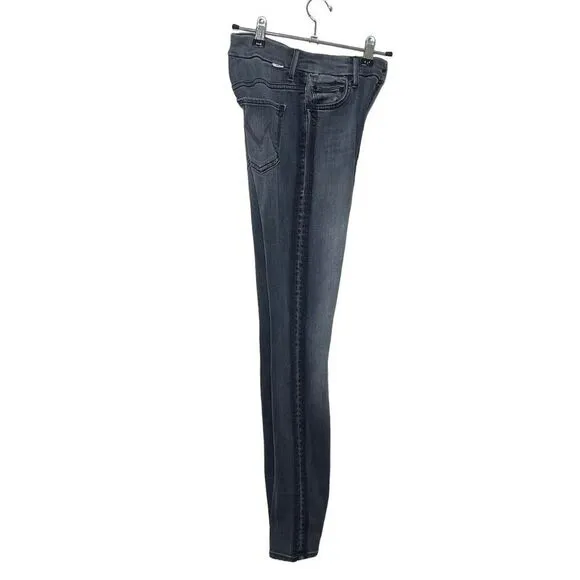 MOTHER High Waisted Looker Skinny Jeans In Miss Moody Two Shoes Racer Size 24