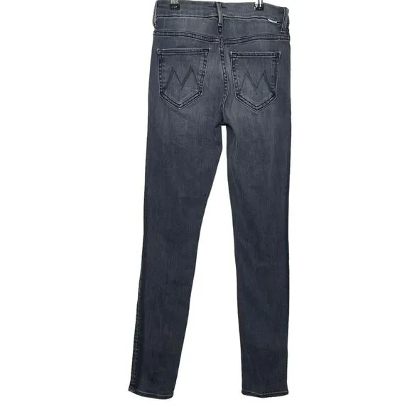 MOTHER High Waisted Looker Skinny Jeans In Miss Moody Two Shoes Racer Size 24