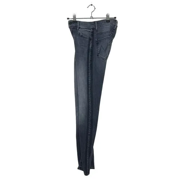 MOTHER High Waisted Looker Skinny Jeans In Miss Moody Two Shoes Racer Size 24