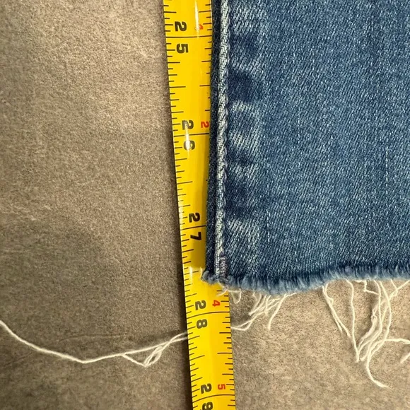 Mother The Hustler Ankle Fray High Rise Flare Jeans in Healing Jar size 32