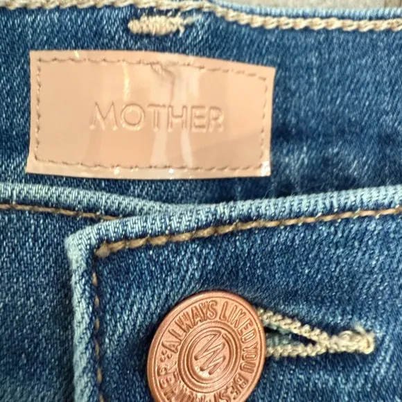 Mother The Hustler Ankle Fray High Rise Flare Jeans in Healing Jar size 32