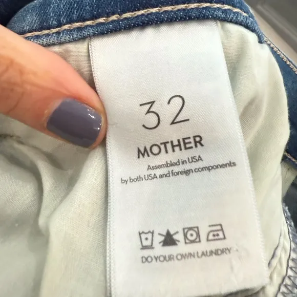 Mother The Hustler Ankle Fray High Rise Flare Jeans in Healing Jar size 32