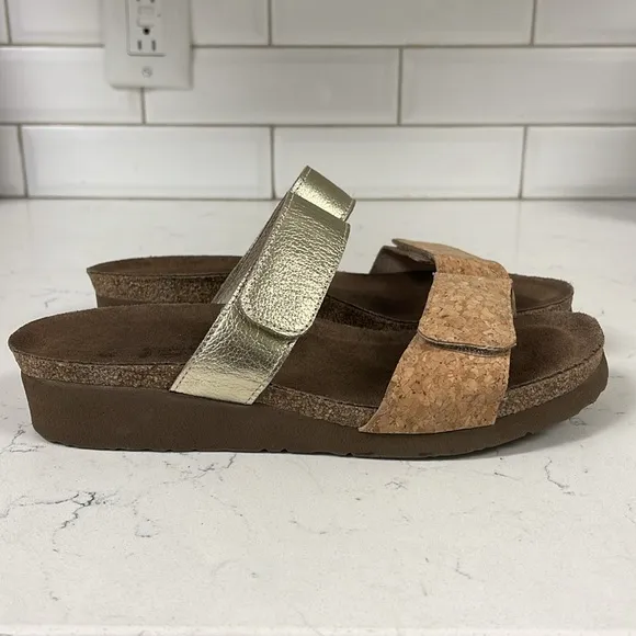 Naot Althea Radiant Gld Lthr/ Cork Lthr 4035-YE Size 39