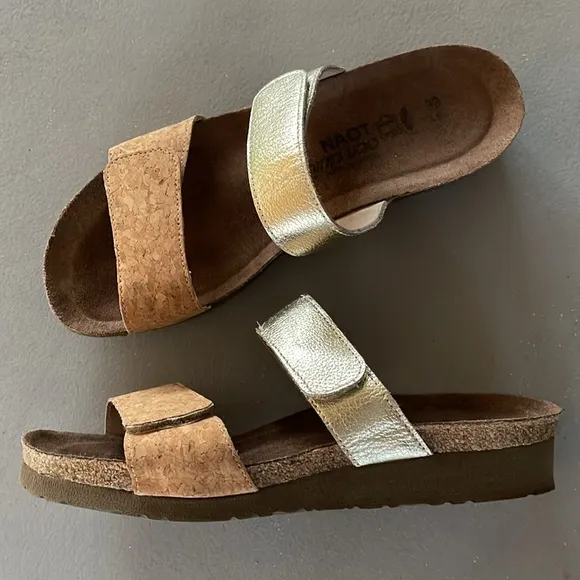 Naot Althea Radiant Gld Lthr/ Cork Lthr 4035-YE Size 39