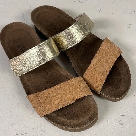Naot Althea Radiant Gld Lthr/ Cork Lthr 4035-YE Size 39