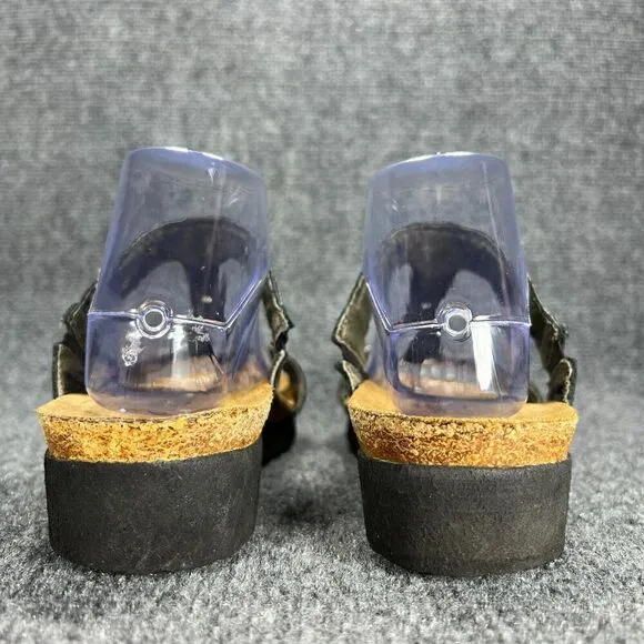 Naot Dana Black Leather T Strap Sandals Womens 42 US 11-11.5 Comfort Shoes