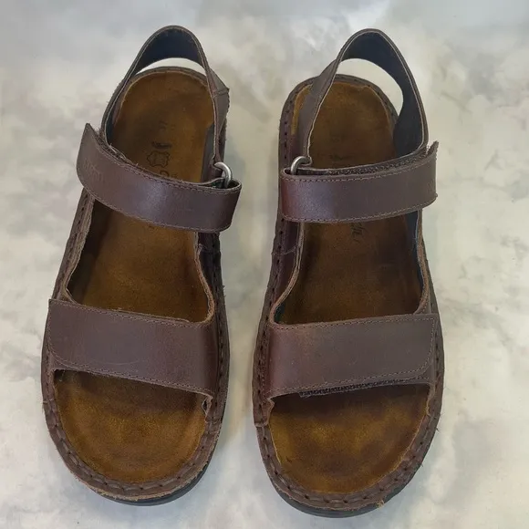 NAOT Karenna Brown Leather Slingback Sandals size 6-6.5