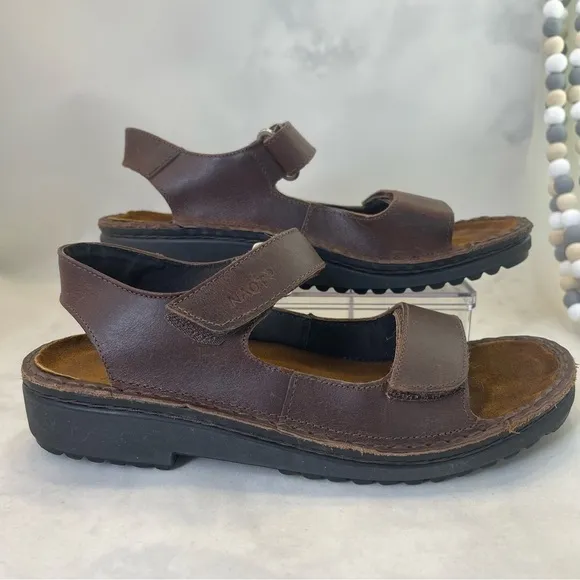 NAOT Karenna Brown Leather Slingback Sandals size 6-6.5