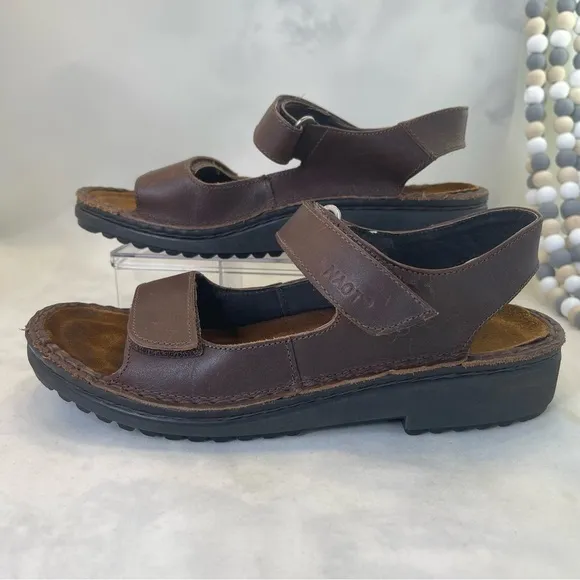 NAOT Karenna Brown Leather Slingback Sandals size 6-6.5