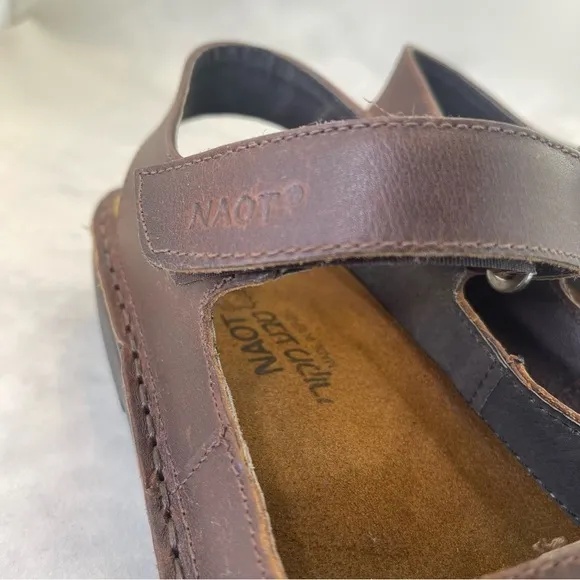 NAOT Karenna Brown Leather Slingback Sandals size 6-6.5