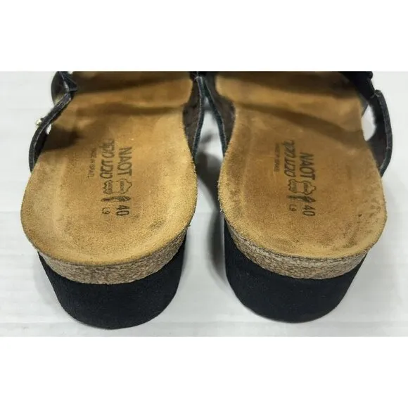 NAOT Sandals Womens Size 40 US 9 Ashley Metallic Leather Slip On Slide Comfort