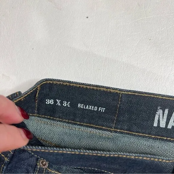 Nautica | Men’s Dark Denim Relaxed Fit Jeans. * 35 in inseam