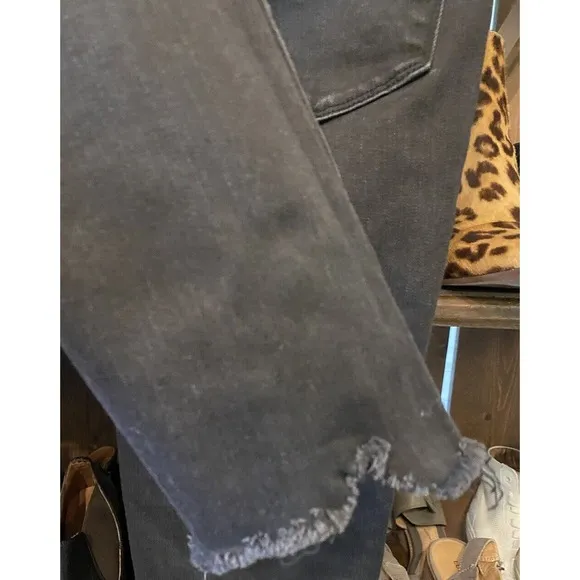 NEW Abercrombie &amp; Fitch Super Skinny Ankle‎ High Rise Jean 27 4L Black Raw Ankle