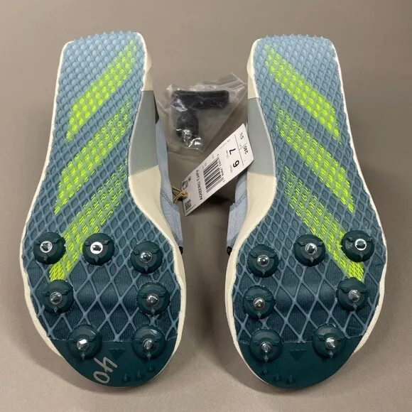 NEW Adidas Adizero Cleats Mens 6 Womens 7 blue track shoes athletic running