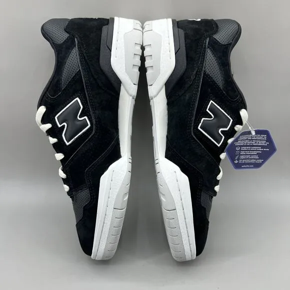 New Balance 550 Black Grey Matter Sneakers Men Size 11 D Suede Comfort Low Shoes