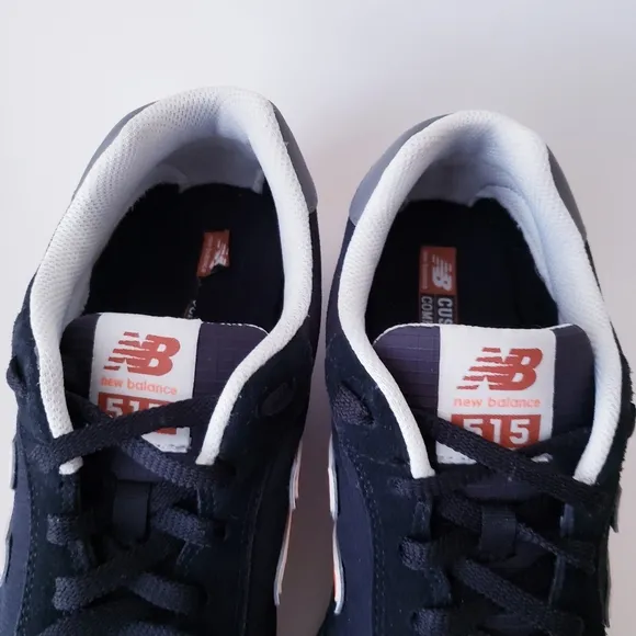 New Balance Men's 515 Black and Orange Sneakers