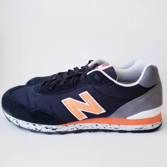 New Balance Men's 515 Black and Orange Sneakers