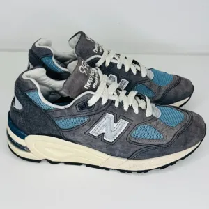 New Balance Mens Size 5D MADE in USA 990v2 Blue Teddy Santis Sneakers M990TB2