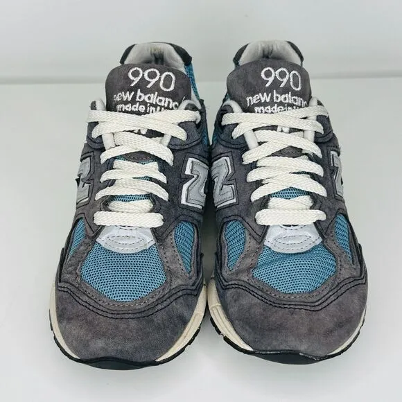 New Balance Mens Size 5D MADE in USA 990v2 Blue Teddy Santis Sneakers M990TB2