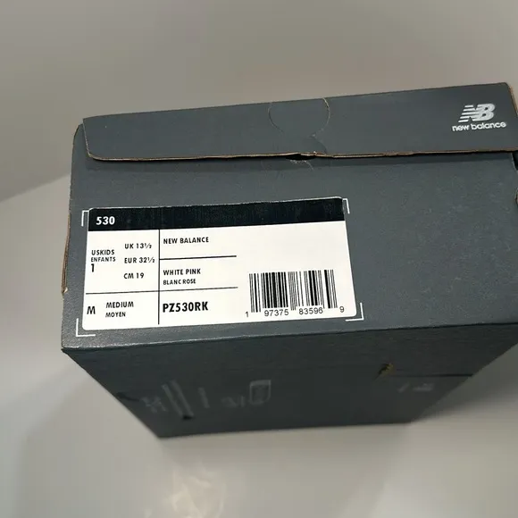 New Balance PZ530RK Kids' White and Pink Sneakers Size 1