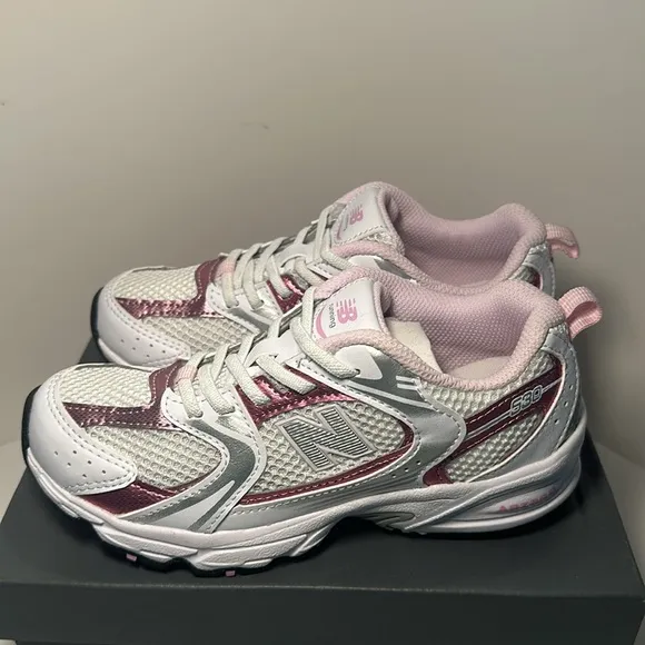 New Balance PZ530RK Kids' White and Pink Sneakers Size 1