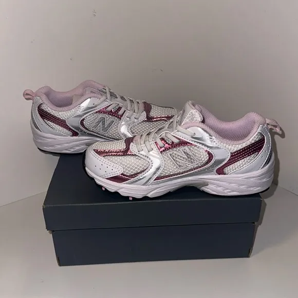 New Balance PZ530RK Kids' White and Pink Sneakers Size 1